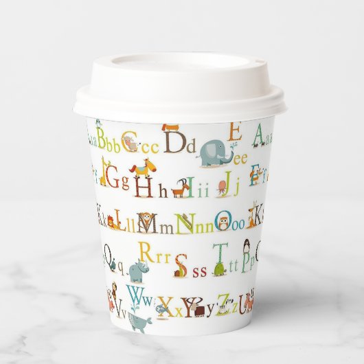 Gobelets En Papier Tasses en papier - Alphabet (Recto)