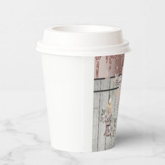 Gobelets En Papier Tasses en papier avec capuchons 8 bougies, flocons (Droite)