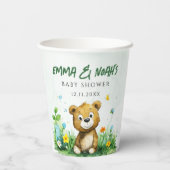 Gobelets En Papier Tasses en papier Baby shower à ours bois (Verso)
