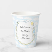 Gobelets En Papier Tasses en papier baby shower "Castle Yellow Blue" (Recto)