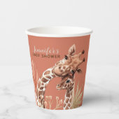 Gobelets En Papier Tasses en papier Baby shower de la Giraffe de Boho (Recto)