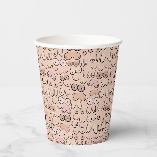 Gobelets En Papier tasses en papier beige neutre (Recto)