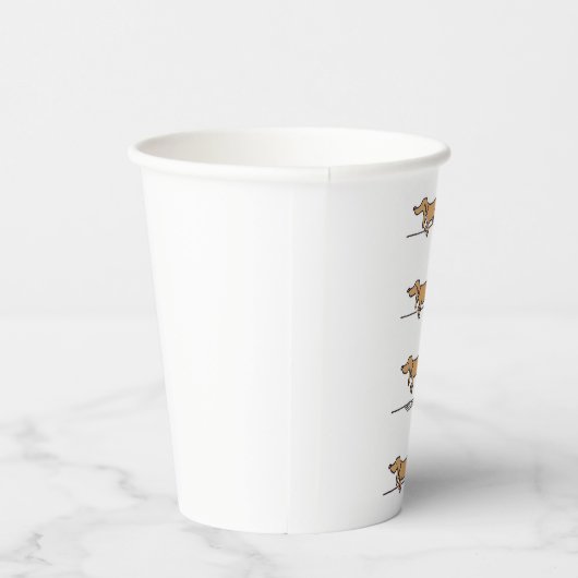 Gobelets En Papier Tasses en papier brun Dachshund volantes (Droite)