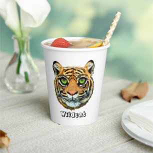 Gobelets En Papier Tasses en papier Chat Sauvage