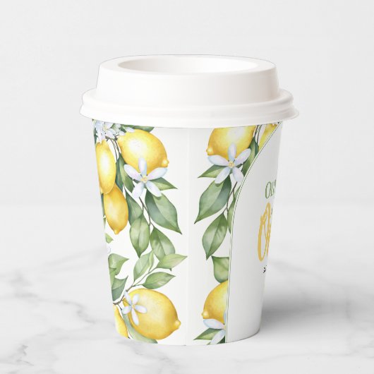 Gobelets En Papier Tasses en papier Citron agrumes 1er anniversaire. (Droite)