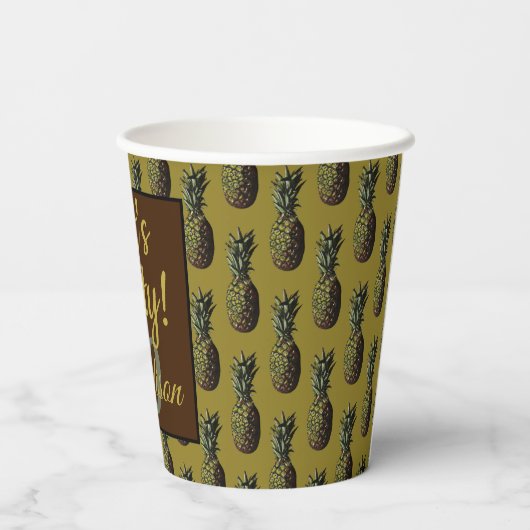 Gobelets En Papier Tasses en papier d'ananas (Verso)