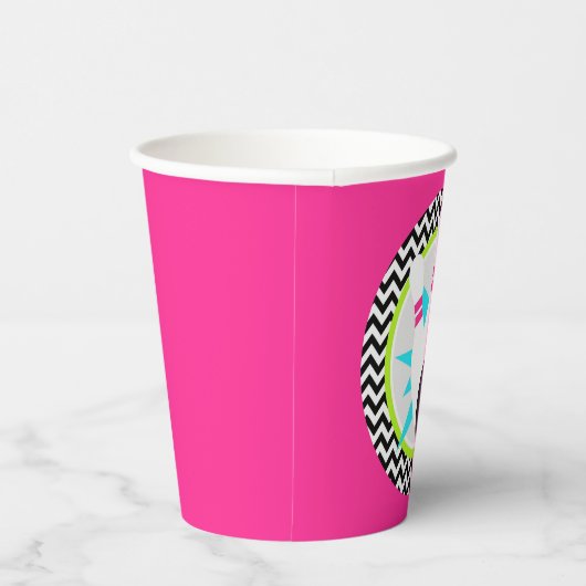 Gobelets En Papier Tasses en papier de Bowling rose Neon (Droite)