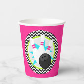 Gobelets En Papier Tasses en papier de Bowling rose Neon (Recto)