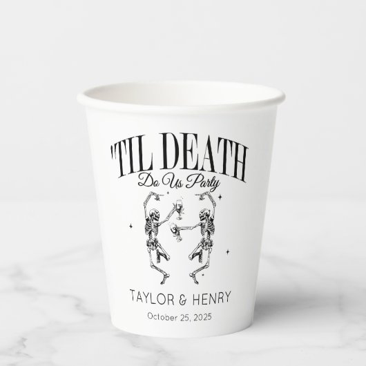 Gobelets En Papier Tasses en papier de mariage de fête drôles jusqu'à (Recto)