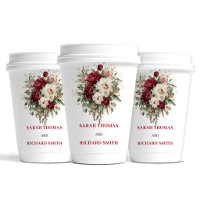 Tasses en papier de mariage Luxe Blush Burgundy Go