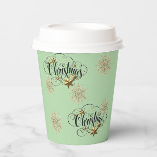Gobelets En Papier Tasses en papier élégantes vert menthe pour Noël a