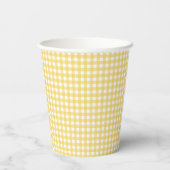 Gobelets En Papier Tasses en papier En vichy jaune Lauren (Verso)