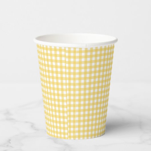 Gobelets En Papier Tasses en papier En vichy jaune Lauren (Droite)