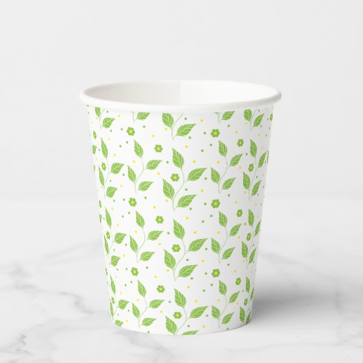 Gobelets En Papier Tasses en papier "Feuilles verts/jaunes passover" (Gauche)