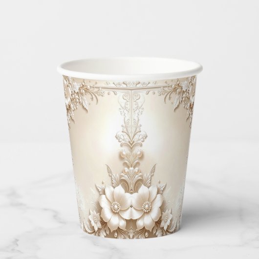 Gobelets En Papier Tasses en papier Fleurs d'Ivoire (Verso)
