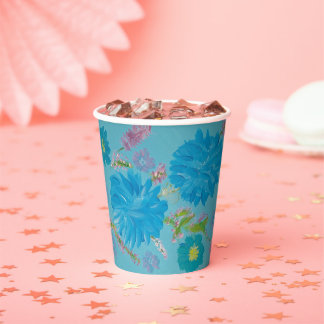Gobelets En Papier Tasses en papier floral Bluebells en fleurs
