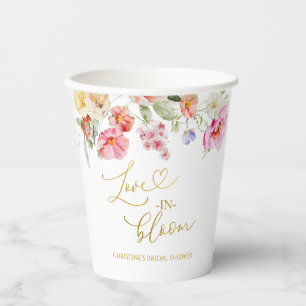 Gobelets En Papier Tasses en papier florales colorées de printemps po
