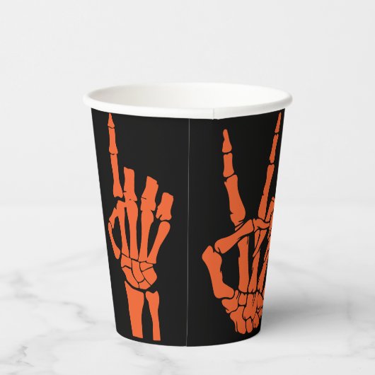 Gobelets En Papier Tasses en papier Halloween à mains squelettes (Droite)