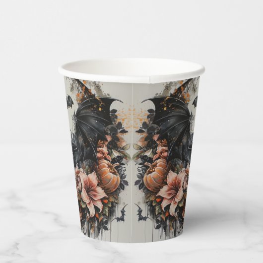 Gobelets En Papier Tasses en papier Halloween chauves-éffrayantes (Droite)