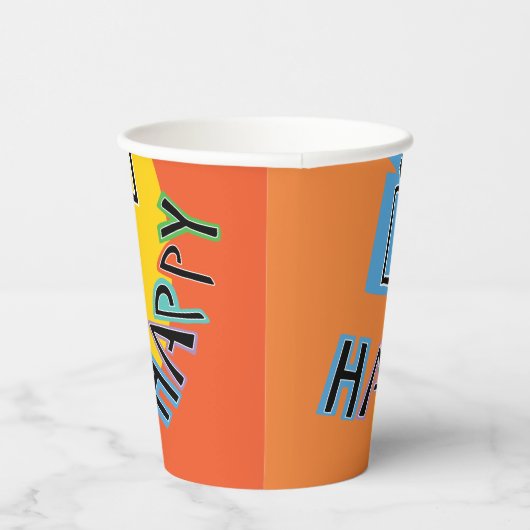 Gobelets En Papier Tasses en papier "Hanoukka Happy Bright Art" 8 oz. (Droite)