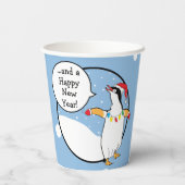 Gobelets En Papier Tasses en papier "Happy Penguin" 8 oz. (Verso)