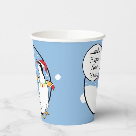 Gobelets En Papier Tasses en papier "Happy Penguin" 8 oz. (Gauche)