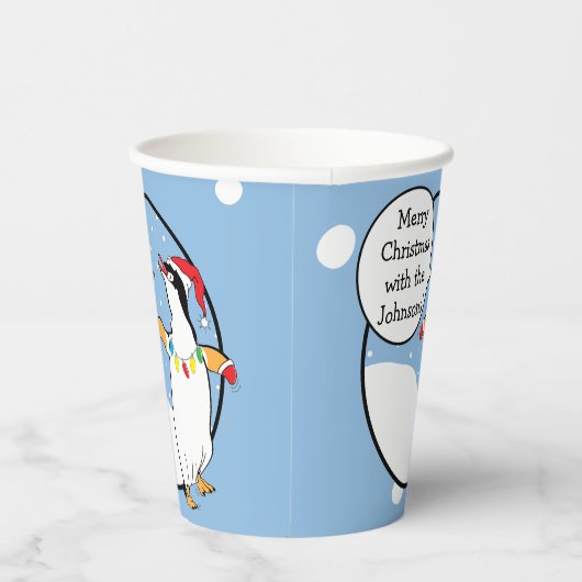 Gobelets En Papier Tasses en papier "Happy Penguin" 8 oz. (Droite)