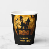 Gobelets En Papier Tasses en papier Haunted Maison éffrayante Hallowe (Recto)