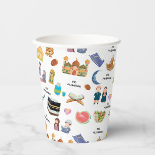 Gobelets En Papier Tasses en papier islamiques colorées pour enfants 