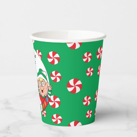 Gobelets En Papier Tasses en papier "Joyeux elfes" 8 oz. (Gauche)