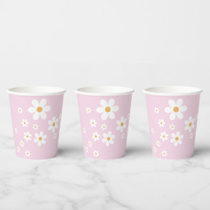 Gobelets En Papier Tasses en papier lilas Groovy Retro Daisy