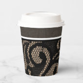 Gobelets En Papier Tasses en papier lin et dentelle (Gauche)