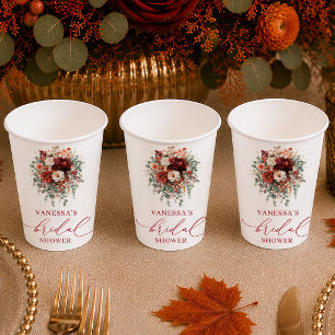 Gobelets En Papier Tasses en papier mariage automnal terracotta
