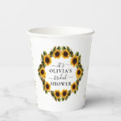 Gobelets En Papier Tasses en papier Mariage Bohème Élégant Tournesols (Verso)