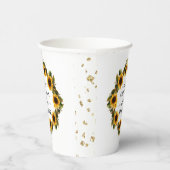 Gobelets En Papier Tasses en papier Mariage Bohème Élégant Tournesols (Droite)