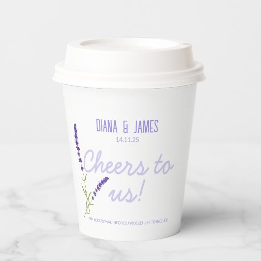 Gobelets En Papier Tasses en papier Mariage lavande (Recto)