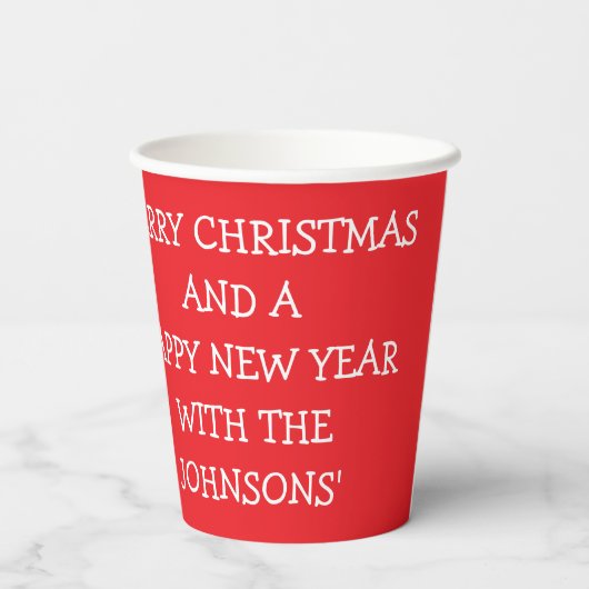 Gobelets En Papier Tasses en papier "Merry ChristMouse" 8 oz. (Verso)