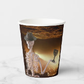 Gobelets En Papier Tasses en papier, os "Indy" Halloween Squelette (Recto)