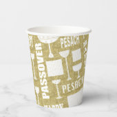 Gobelets En Papier Tasses en papier "Passover Gold" 8 oz. (Verso)