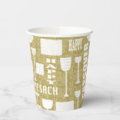 Gobelets En Papier Tasses en papier "Passover Gold" 8 oz. (Gauche)
