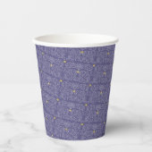 Gobelets En Papier Tasses en papier "Passover Gold Star/Purple" 8 oz. (Recto)