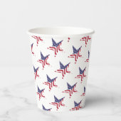 Gobelets En Papier Tasses en papier patriotiques étoile drapeau améri (Verso)
