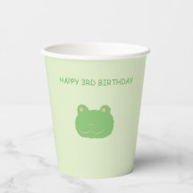 Tasses en papier pour anniversaire avec grenouille