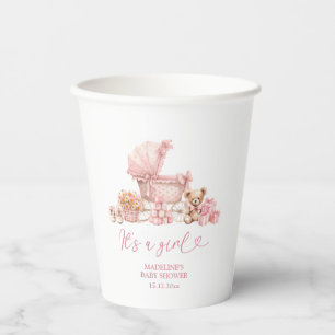 Gobelets En Papier Tasses en papier pour Baby Shower Pink Coquette Ba
