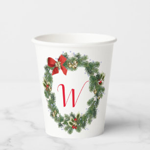 Gobelets En Papier Tasses en papier pour fête avec couronne de Noël i