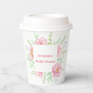 Gobelets En Papier Tasses en papier pour fête de mariage aquarelle ro