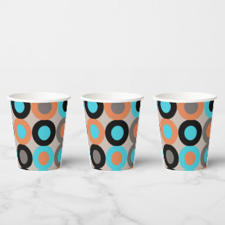 Gobelets En Papier Tasses en papier rétro du milieu du siècle