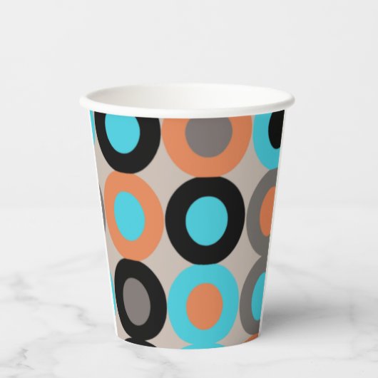Gobelets En Papier Tasses en papier rétro du milieu du siècle (Recto)