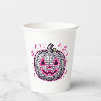 Gobelets En Papier Tasses en papier Rose Disco Citrouille pour fête d