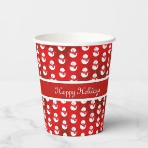 Gobelets En Papier Tasses en papier rouge de Noël Père Noël